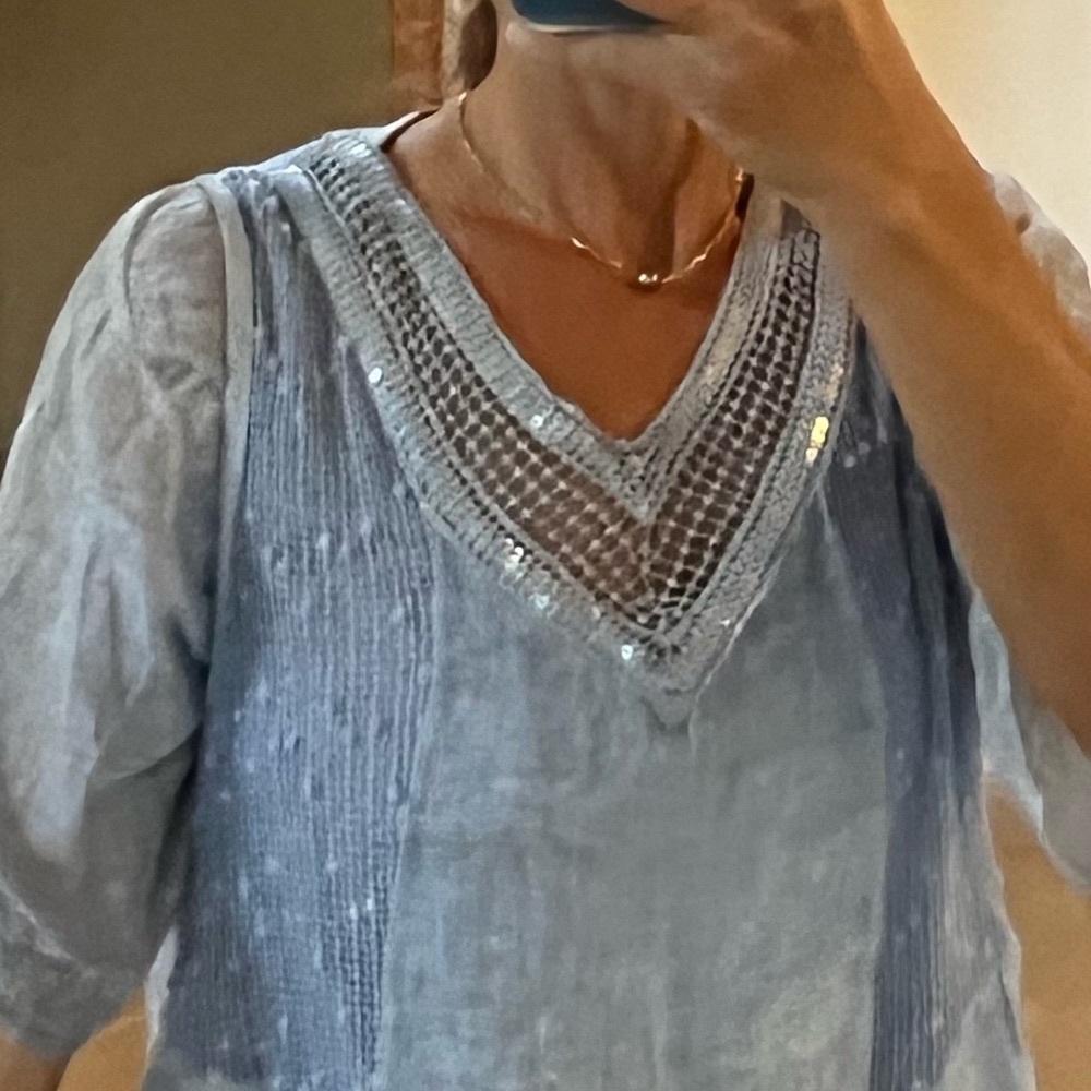 Light blue linen dress